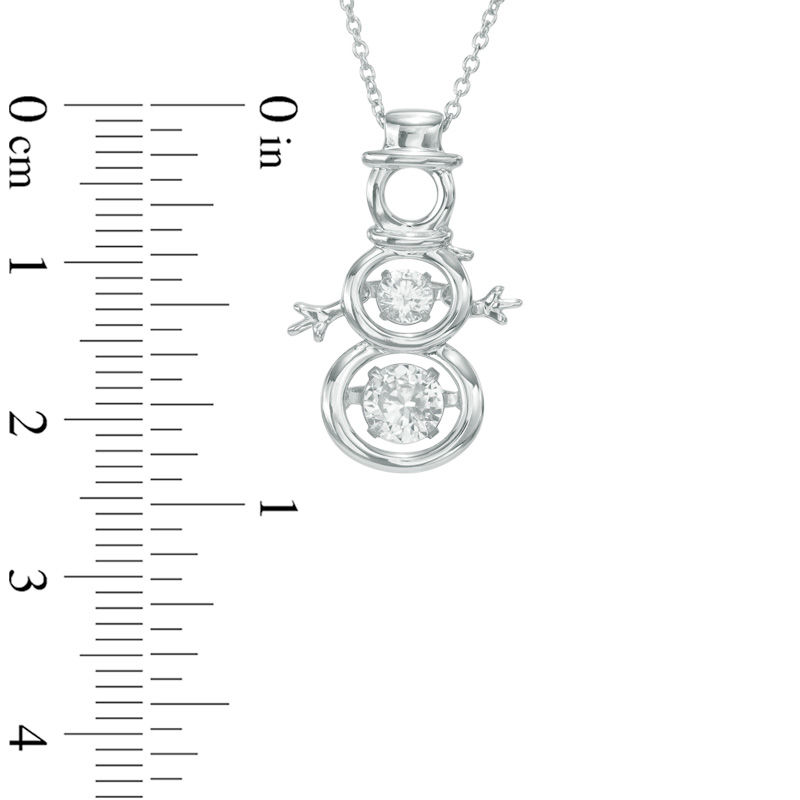 Main Image 2 of 5.0mm Lab-Created White Sapphire Snowman Pendant in Sterling Silver