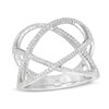 Thumbnail Image 1 of 1/4 CT. T.W. Diamond Open Crossover Ring in Sterling Silver