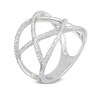 Thumbnail Image 1 of 1/4 CT. T.W. Diamond Open Crossover Ring in Sterling Silver