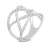 Thumbnail Image 2 of 1/4 CT. T.W. Diamond Open Crossover Ring in Sterling Silver