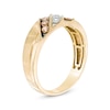 Thumbnail Image 1 of Men's 1/2 CT. T.W. Champagne and White Diamond Slanted Triple Row Band in 10K Gold