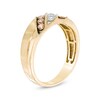 Thumbnail Image 1 of Men's 1/2 CT. T.W. Champagne and White Diamond Slanted Triple Row Band in 10K Gold
