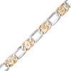 Thumbnail Image 1 of 6.5mm Figaro Chain Bracelet in 14K Two-Tone Gold - 8.5"