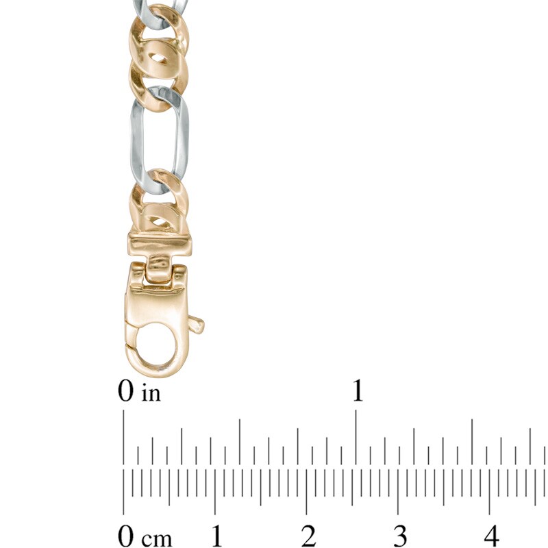 Main Image 2 of 6.5mm Figaro Chain Bracelet in 14K Two-Tone Gold - 8.5"
