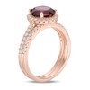 Thumbnail Image 1 of Precious Bride™ 8.0mm Rhodolite Garnet and 3/8 CT. T.W. Diamond Frame Bridal Set in 14K Rose Gold