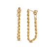 Thumbnail Image 1 of Rope Chain Hoop-Style Earrings in Hollow 10K Gold