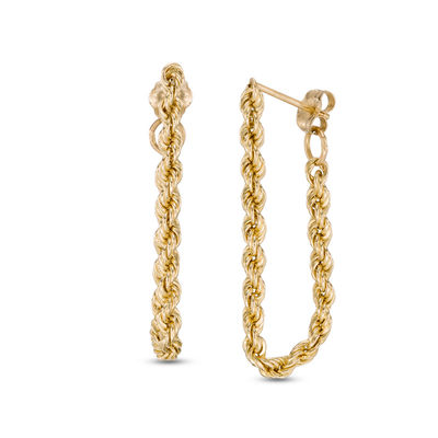 Rope Chain Hoop-Style Earrings in Hollow 10K Gold | Zales Outlet
