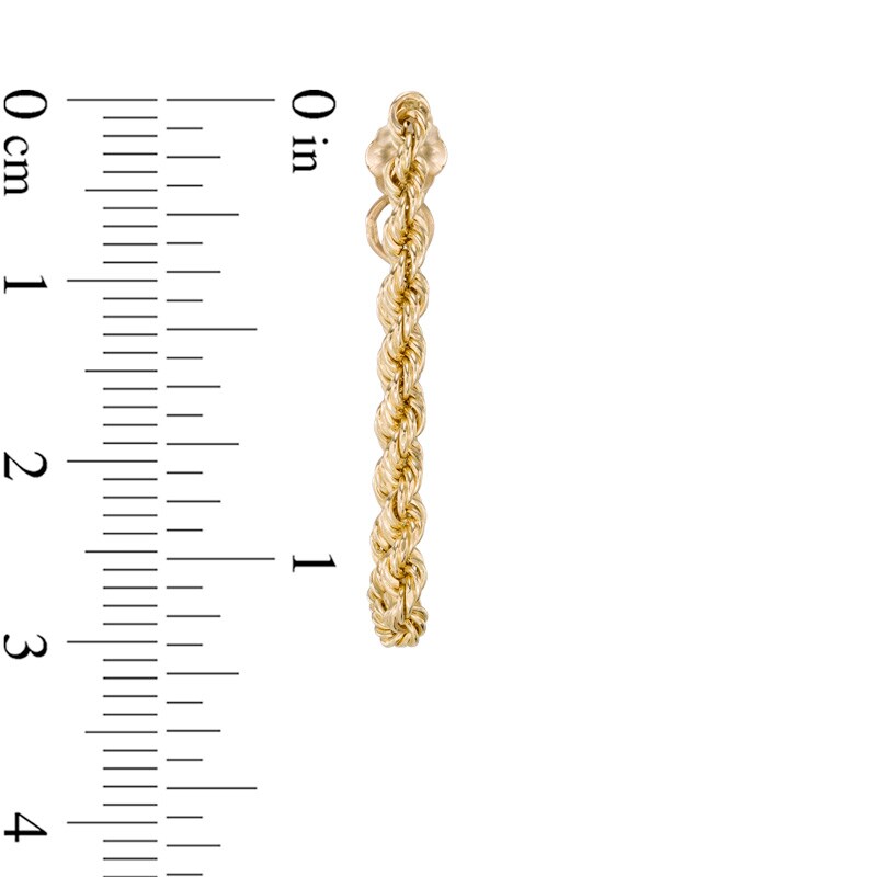 Main Image 2 of Rope Chain Hoop-Style Earrings in Hollow 10K Gold