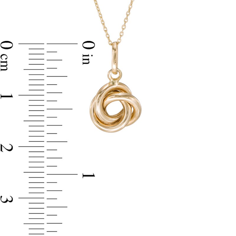 Main Image 2 of Love Knot Pendant in 10K Gold - 17"