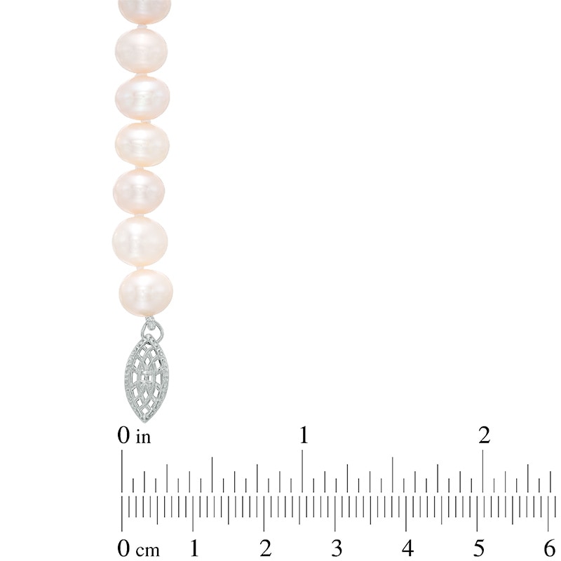 Main Image 2 of 7.0-9.0mm Freshwater Cultured Pearl and Crystal Necklace, Bracelet and Drop Earrings Set in Sterling Silver