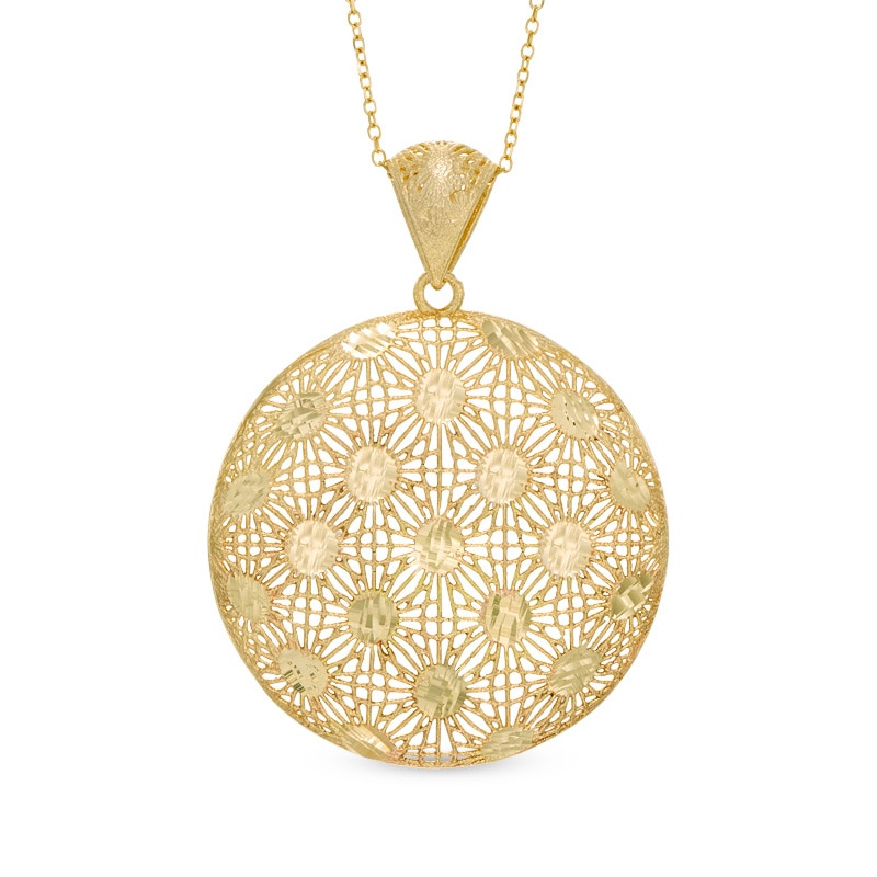 Round Lattice Pendant in 10K Gold