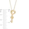 Thumbnail Image 2 of Heart and Key Lariat Necklace in 10K Gold - 17"