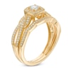 Thumbnail Image 2 of 1/3 CT. T.W. Diamond Cushion Frame Vintage-Style Twist Shank Bridal Set in 10K Gold