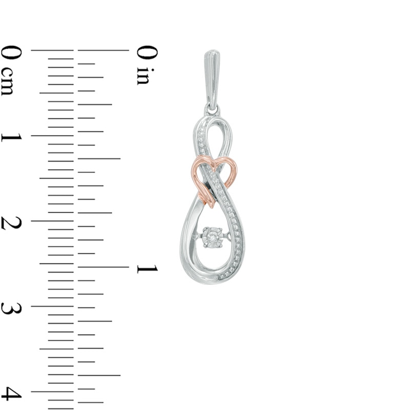 Unstoppable Love™ Diamond Accent Infinity Heart Drop Earrings in Sterling Silver and 10K Rose Gold