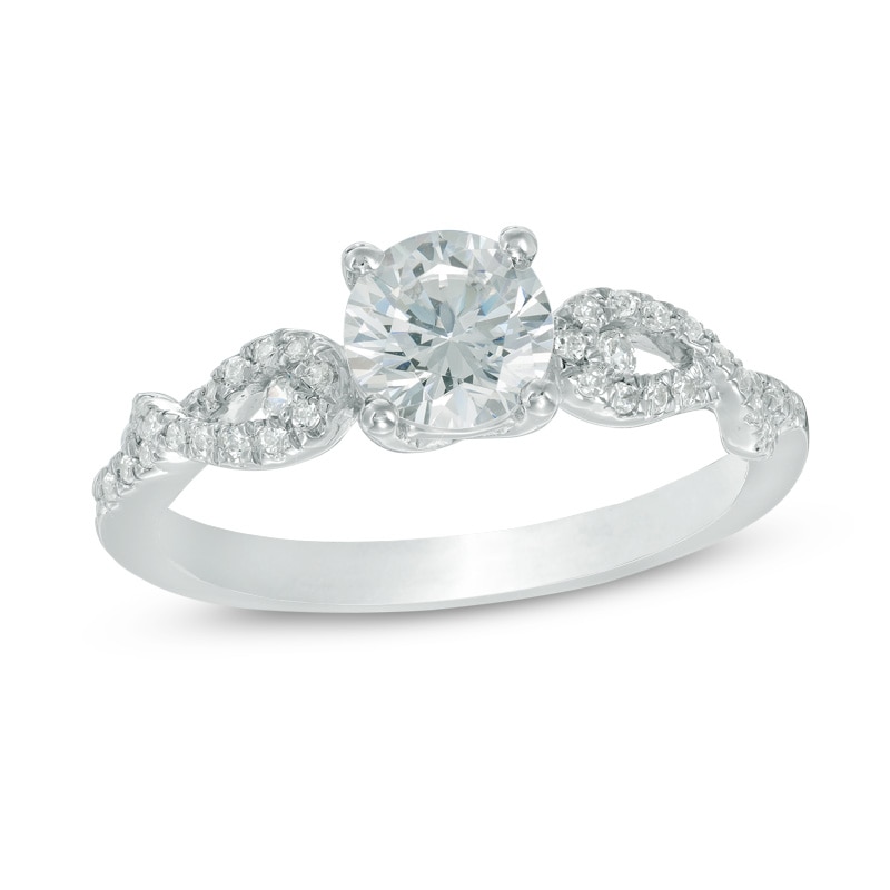 Main Image 1 of 7/8 CT. T.W. Diamond Twist Engagement Ring in 10K White Gold
