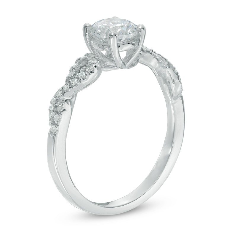 Main Image 2 of 7/8 CT. T.W. Diamond Twist Engagement Ring in 10K White Gold
