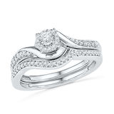 1/4 CT. T.W. Diamond Swirl Frame Bridal Set in Sterling