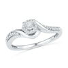 Thumbnail Image 3 of 1/4 CT. T.W. Diamond Swirl Frame Bridal Set in Sterling Silver