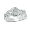 Thumbnail Image 0 of 1/4 CT. T.W. Diamond Swirl Frame Bridal Set in 10K White Gold