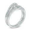 Thumbnail Image 1 of 1/4 CT. T.W. Diamond Swirl Frame Bridal Set in 10K White Gold