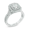Thumbnail Image 1 of 1-1/2 CT. T.W. Certified Canadian Emerald-Cut Diamond Frame Engagement Ring in 14K White Gold (I/I1)