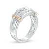 Thumbnail Image 1 of Men's 1/2 CT. T.W. Diamond Five Stone Comfort Fit Anniversary Band in 10K Two-Tone Gold