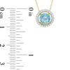 Thumbnail Image 2 of 6.0mm Swiss Blue Topaz and Lab-Created White Sapphire Frame Pendant in 10K Gold