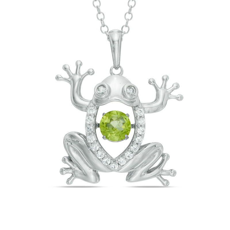 White Sapphire Frog Pendant 