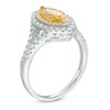 Thumbnail Image 2 of Precious Bride™ Marquise Yellow Beryl and 1/3 CT. T.W. Diamond Double Frame Engagement Ring in 14K Two-Tone Gold