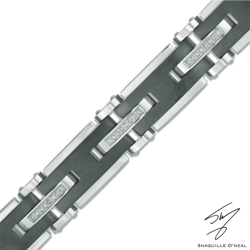 Men's 1/3 CT. T.W. Diamond Bracelet in Stainless Steel - 8.5"