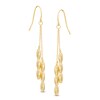 Double Strand Beaded Drop Earrings in 14K Gold