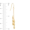 Double Strand Beaded Drop Earrings in 14K Gold
