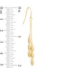 Double Strand Beaded Drop Earrings in 14K Gold