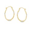 Thumbnail Image 1 of Crystal Hoop Earrings in 14K Gold