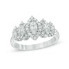 Thumbnail Image 0 of 1 CT. T.W. Marquise Diamond Frame Five Stone Anniversary Ring in 14K White Gold