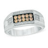 Thumbnail Image 0 of 1/2 CT. T.W. Champagne and White Diamond Men's Band in 10K White Gold