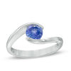 Thumbnail Image 0 of 6.0mm Tanzanite Solitaire Bypass Ring in Sterling Silver