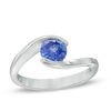 Thumbnail Image 1 of 6.0mm Tanzanite Solitaire Bypass Ring in Sterling Silver