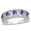 Thumbnail Image 0 of Tanzanite and 1/6 CT. T.W. Diamond Vintage-Style Band in 10K White Gold