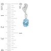 Thumbnail Image 1 of Oval Swiss Blue Topaz and Lab-Created White Sapphire Drop Earrings in Sterling Silver