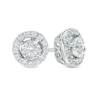 1/4 CT. T.W. Diamond Frame Circle Stud Earrings in 10K White Gold