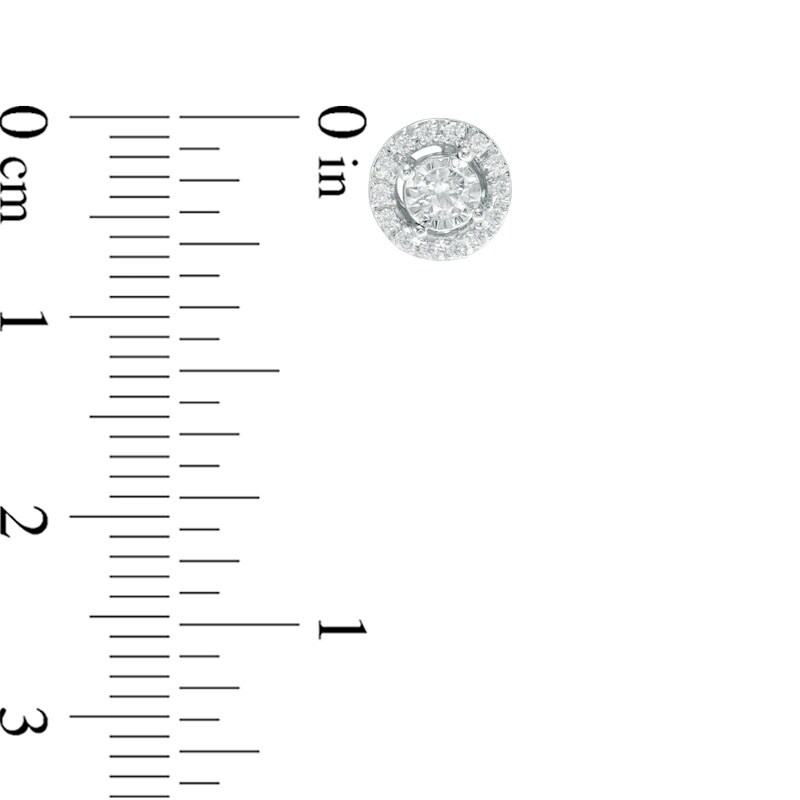 1/4 CT. T.W. Diamond Frame Circle Stud Earrings in 10K White Gold