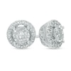 Thumbnail Image 0 of 1/2 CT. T.W. Diamond Frame Circle Stud Earrings in 10K White Gold