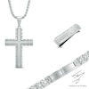 Thumbnail Image 0 of Men's Diamond Accent Cross Pendant, Bracelet and Money Clip Set in Stainless Steel - 24"