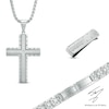 Thumbnail Image 1 of Diamond Accent Cross Pendant, Bracelet and Money Clip Set in Stainless Steel - 24"