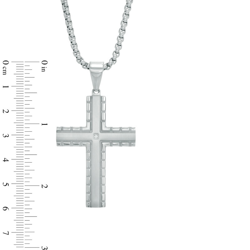 Main Image 2 of Diamond Accent Cross Pendant, Bracelet and Money Clip Set in Stainless Steel - 24"