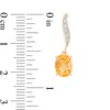 Thumbnail Image 2 of Oval Citrine and Diamond Accent Vintage-Style Drop Earrings in 10K Gold