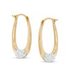 Thumbnail Image 1 of Crystal Oval Hoop Earrings in 14K Gold