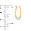 Thumbnail Image 2 of Crystal Oval Hoop Earrings in 14K Gold