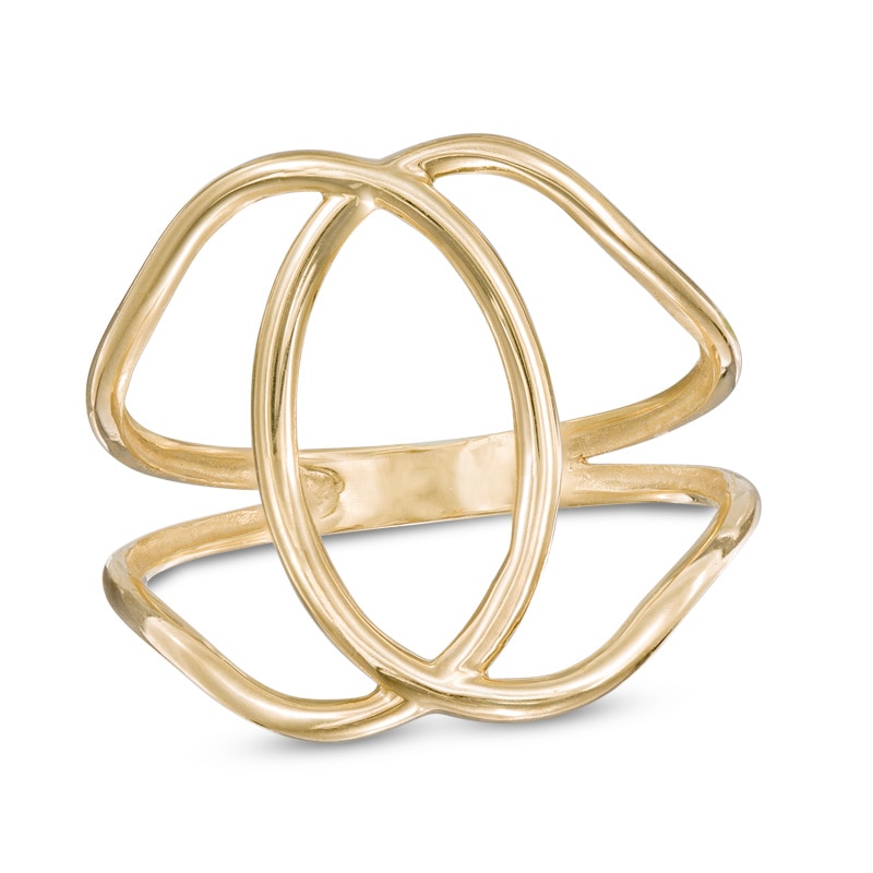 Interlocking Abstract Ring in 10K Gold